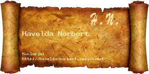Havelda Norbert névjegykártya